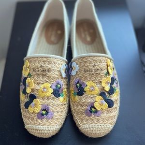 ♠️Kate Spade Gwen Pansy Floral Toss Espadrille Flats, Natural